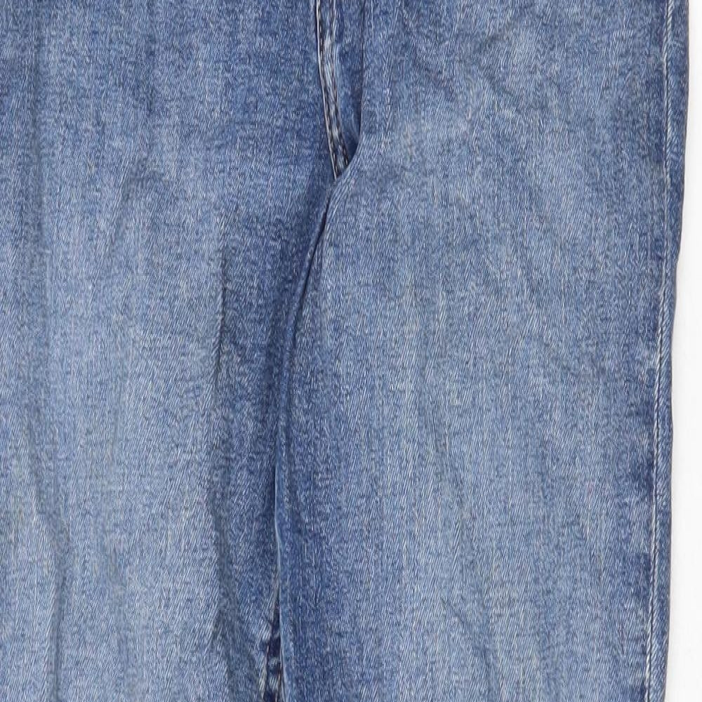 New Look Womens Blue Cotton Straight Jeans Size 6 Regular Zip