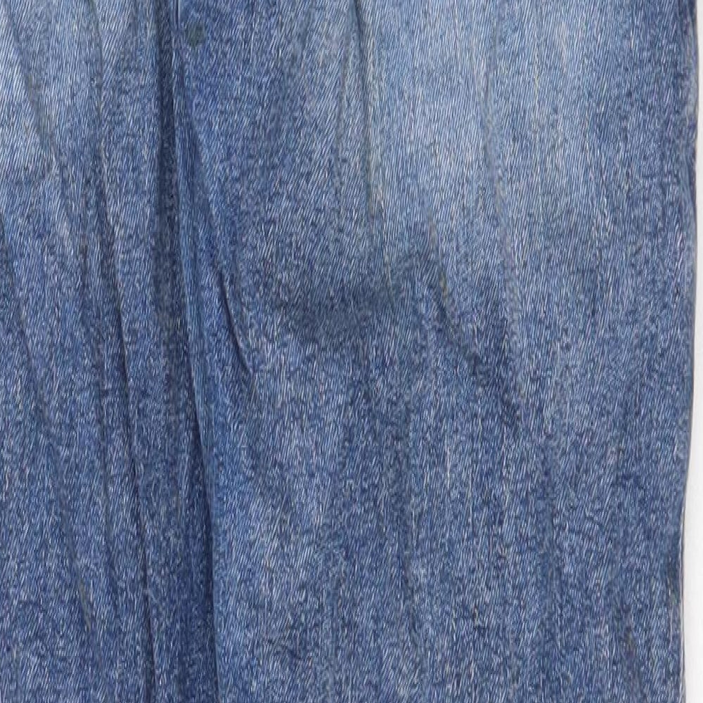 New Look Womens Blue Cotton Straight Jeans Size 6 Regular Zip