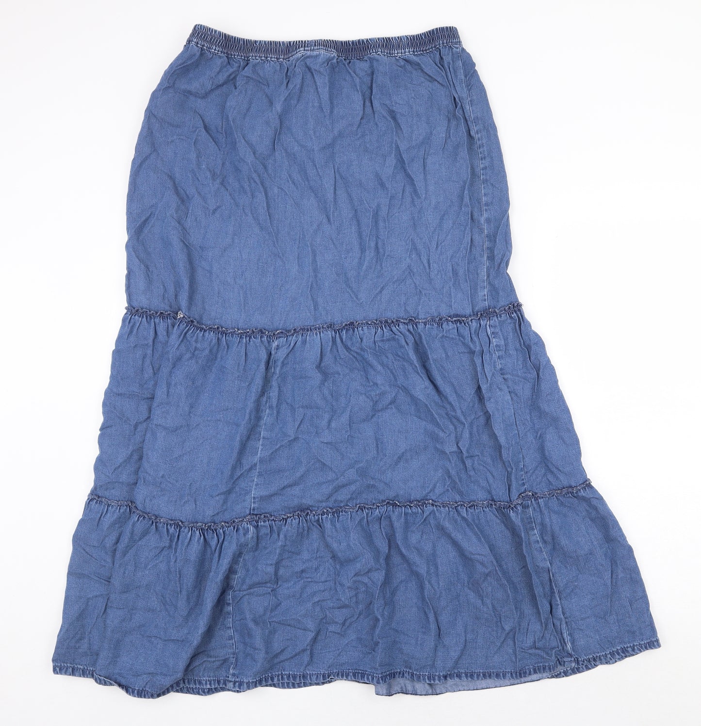 Nutmeg Womens Blue Cotton Peasant Skirt Size 14 Tie