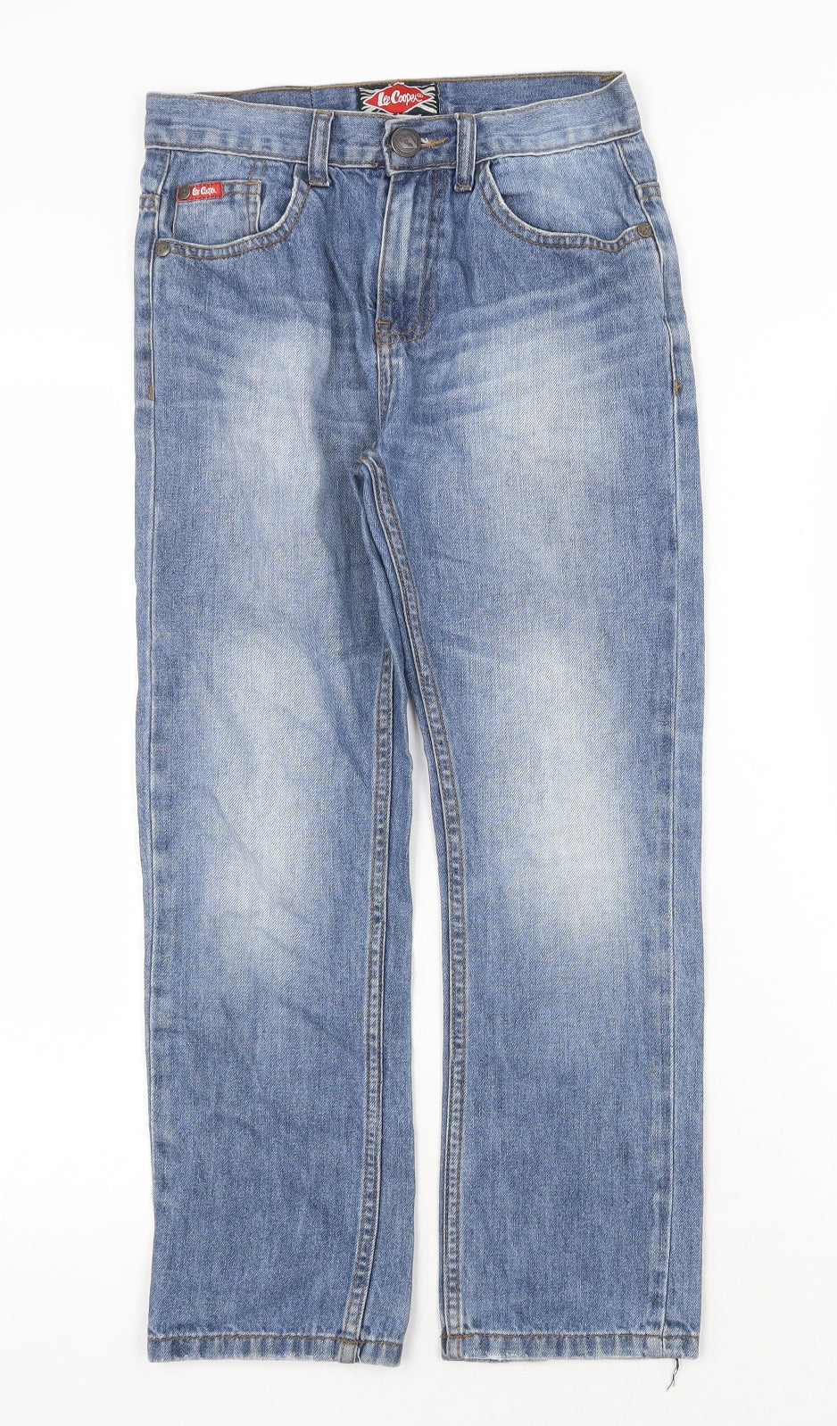 Lee Cooper Boys Blue Cotton Straight Jeans Size 9-10 Years Regular Zip