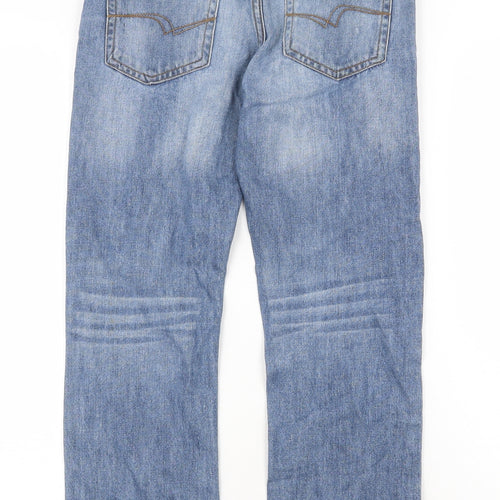 Lee Cooper Boys Blue Cotton Straight Jeans Size 9-10 Years Regular Zip