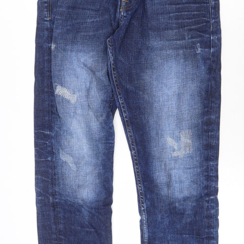 Union Wares Mens Blue Cotton Straight Jeans Size 32 in Regular Zip