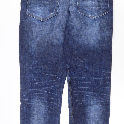 Union Wares Mens Blue Cotton Straight Jeans Size 32 in Regular Zip