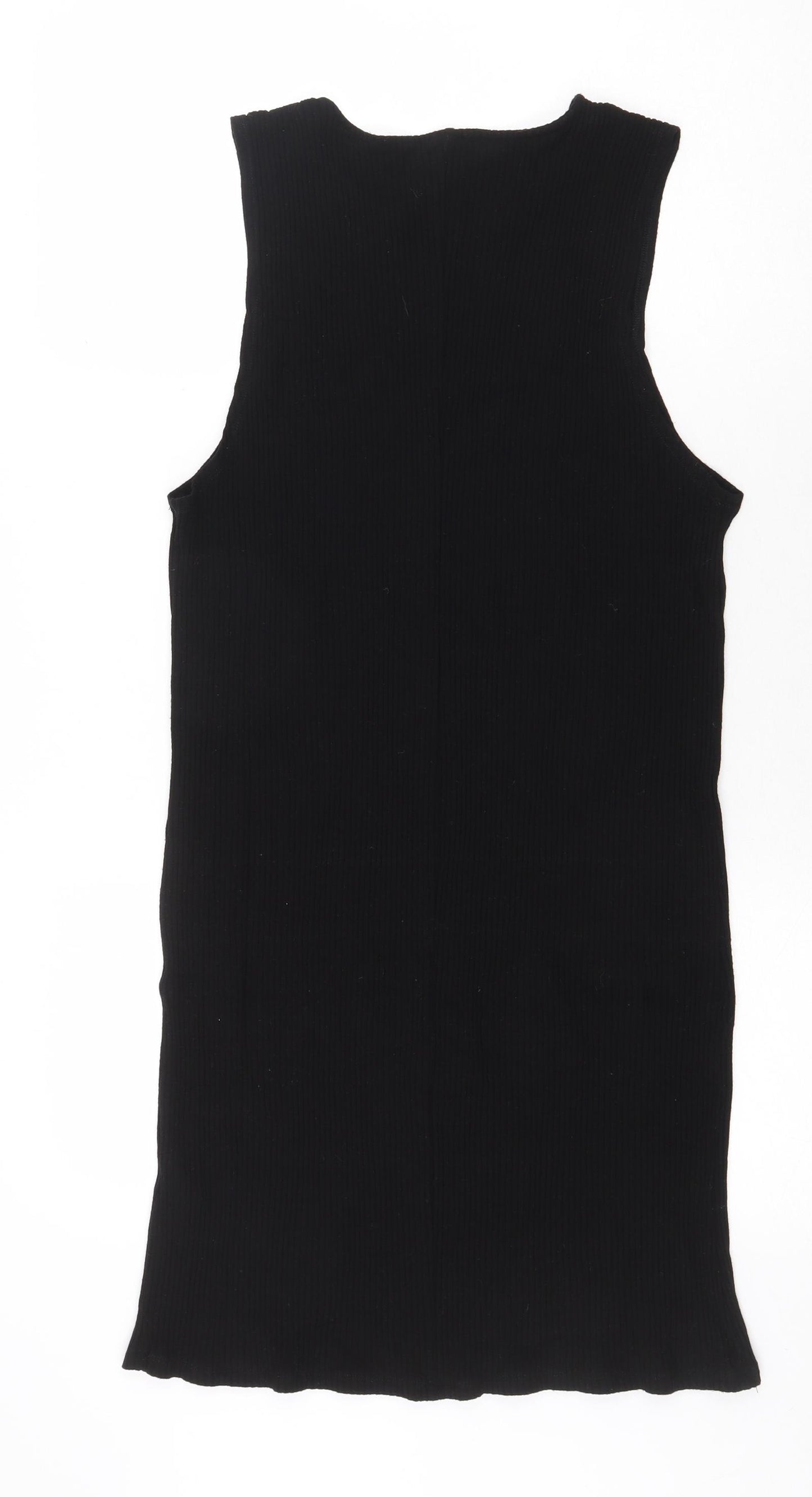 ASOS Womens Black Viscose A-Line Size 10 Round Neck Pullover