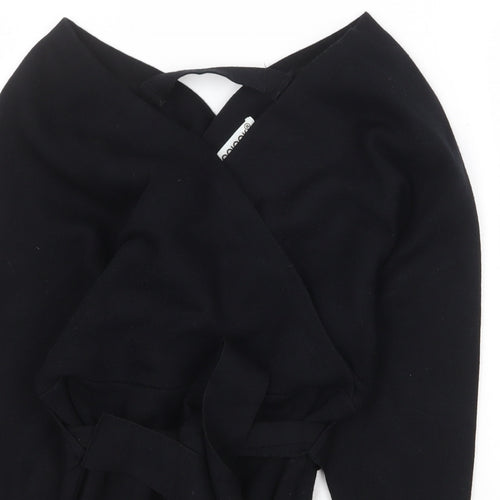 Kooiook Womens Black V-Neck Viscose Pullover Jumper Size S