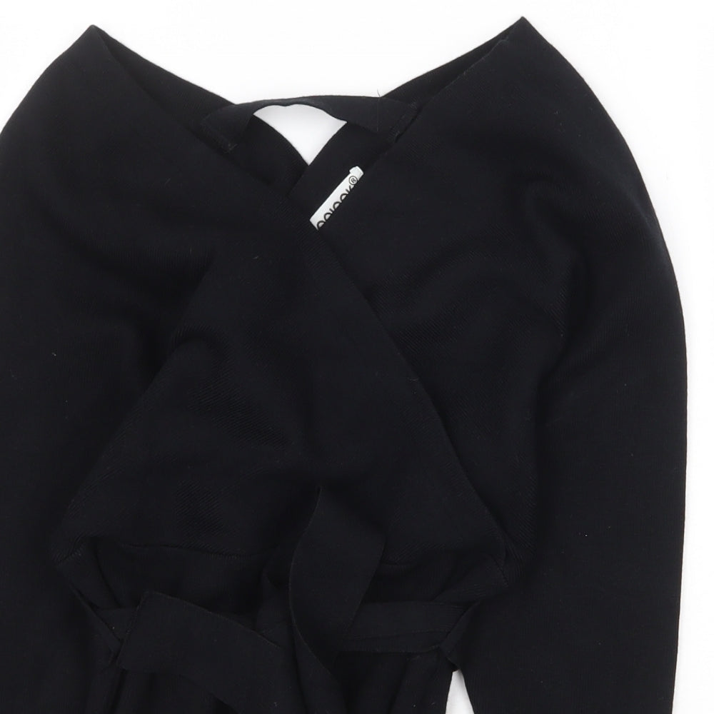 Kooiook Womens Black V-Neck Viscose Pullover Jumper Size S