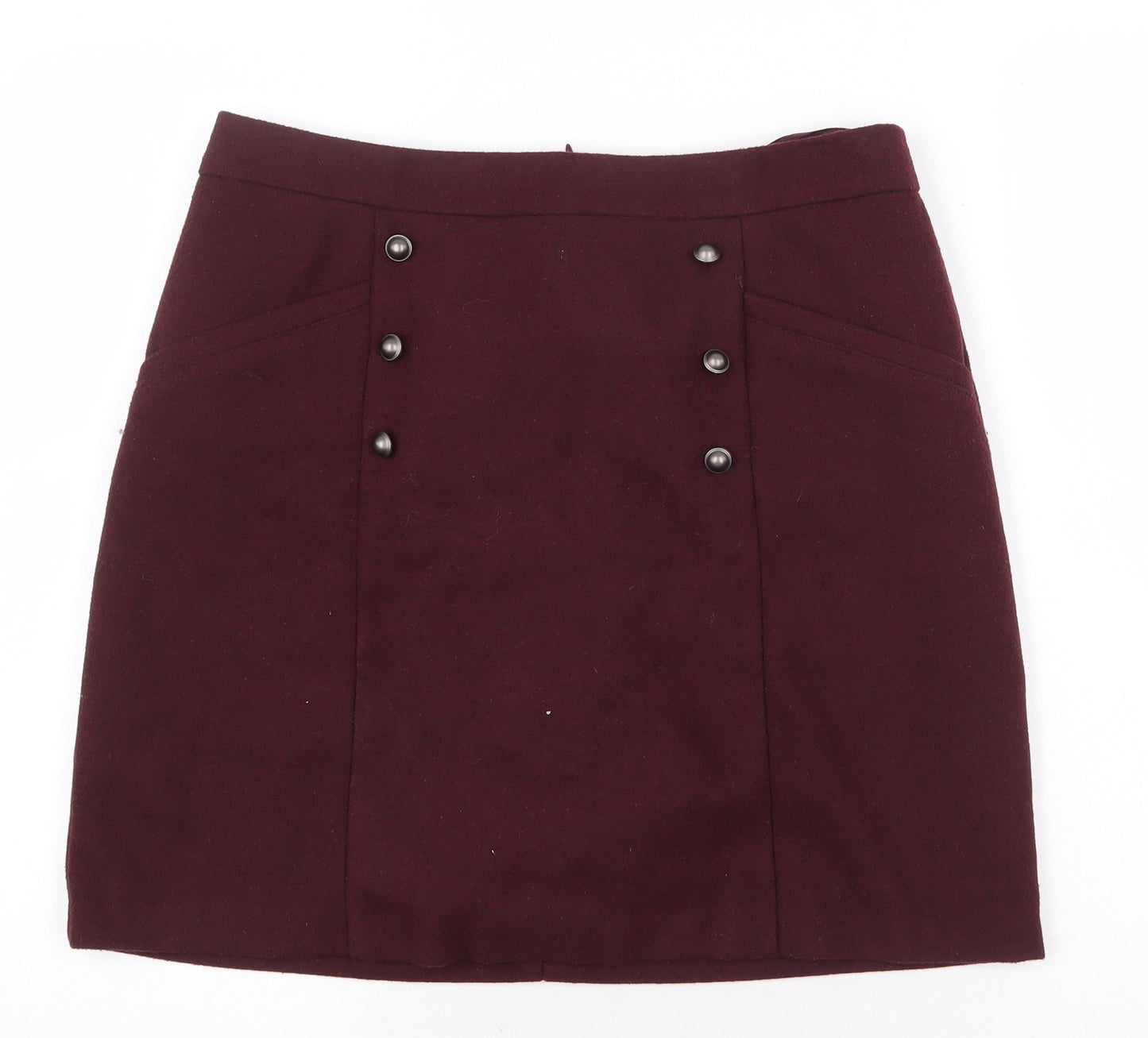 Papaya Womens Purple Polyester Straight & Pencil Skirt Size 12 Zip