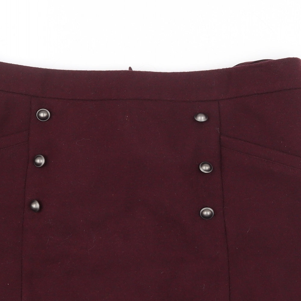 Papaya Womens Purple Polyester Straight & Pencil Skirt Size 12 Zip