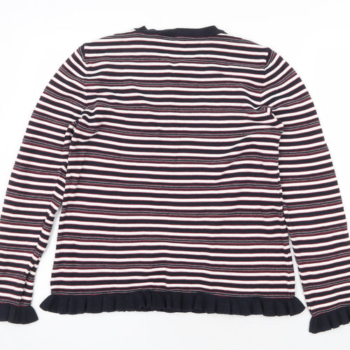 Papaya Womens Multicoloured Round Neck Striped Cotton Pullover Jumper Size 12