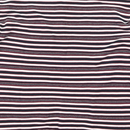 Papaya Womens Multicoloured Round Neck Striped Cotton Pullover Jumper Size 12