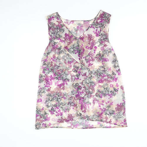 Per Una Womens Multicoloured Geometric Polyester Basic Tank Size 10 V-Neck