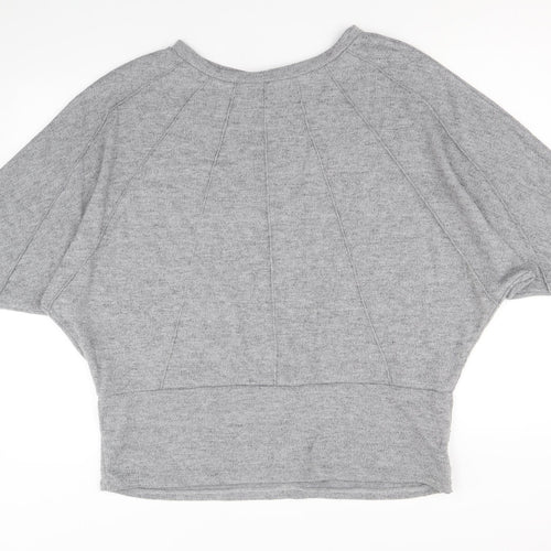 Roman Womens Grey Round Neck Viscose Pullover Jumper Size L
