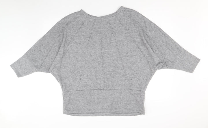 Roman Womens Grey Round Neck Viscose Pullover Jumper Size L