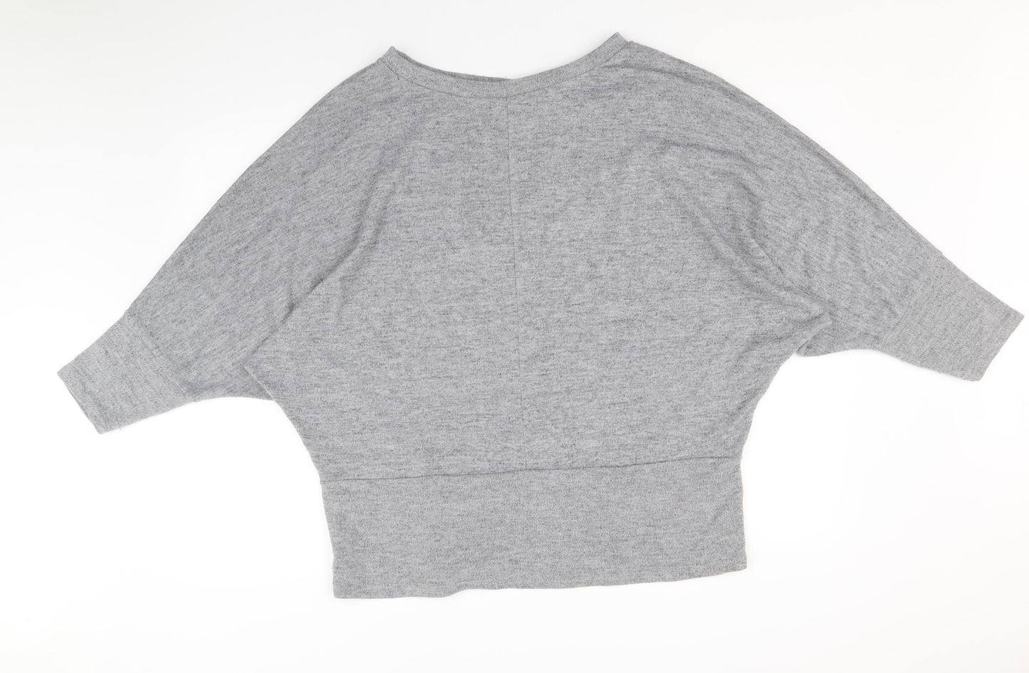 Roman Womens Grey Round Neck Viscose Pullover Jumper Size L