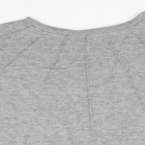 Roman Womens Grey Round Neck Viscose Pullover Jumper Size L