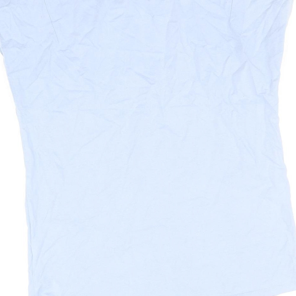 & Other Stories Womens Blue 100% Cotton Basic T-Shirt Size 10 Round Neck