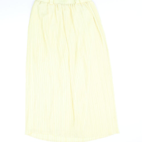 Sommermann Womens Yellow Polyamide Pleated Skirt Size 10