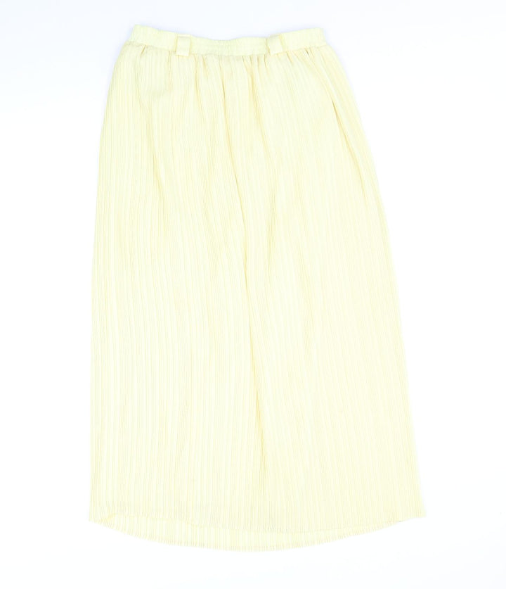 Sommermann Womens Yellow Polyamide Pleated Skirt Size 10