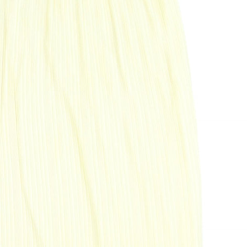 Sommermann Womens Yellow Polyamide Pleated Skirt Size 10