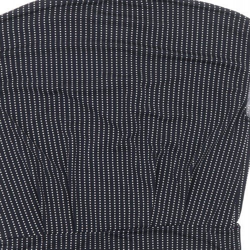 H&M Womens Blue Polka Dot Polyester Basic Blouse Size M V-Neck
