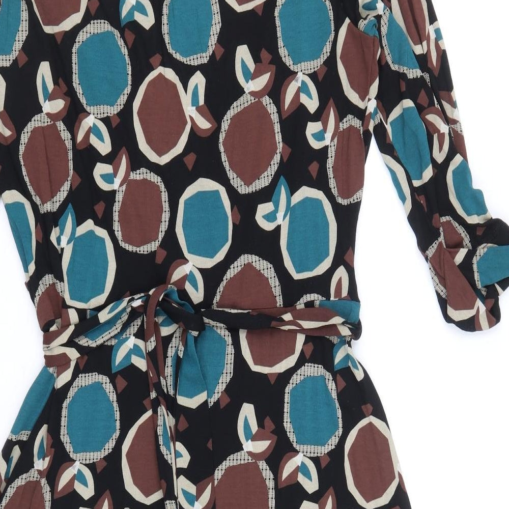 NEXT Womens Multicoloured Geometric Viscose Wrap Dress Size 18 V-Neck Pullover