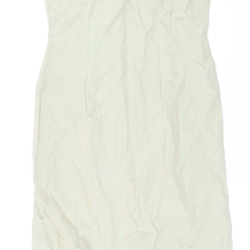 Principles Womens Beige Modal A-Line Size 14 Boat Neck Zip