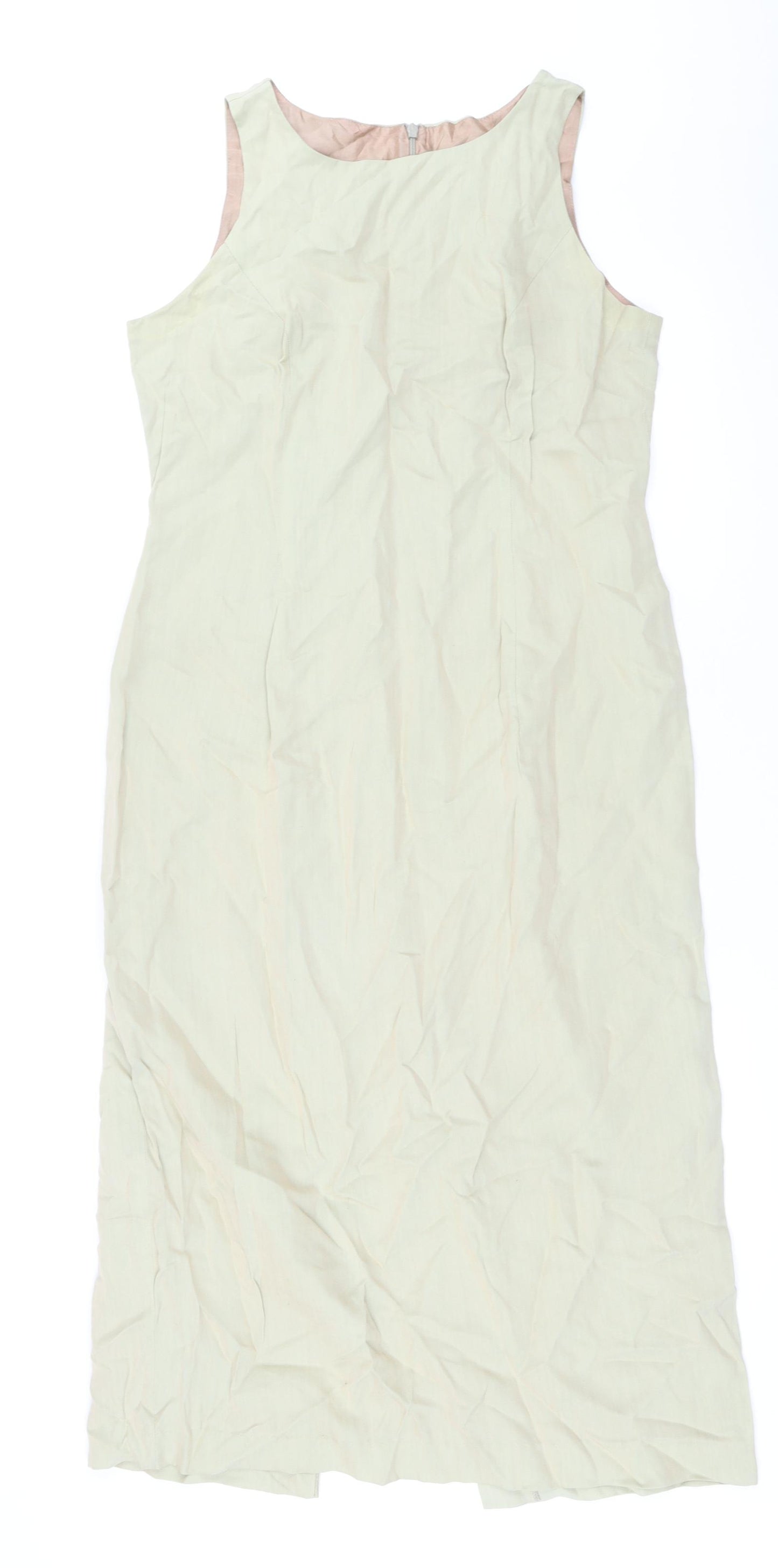 Principles Womens Beige Modal A-Line Size 14 Boat Neck Zip
