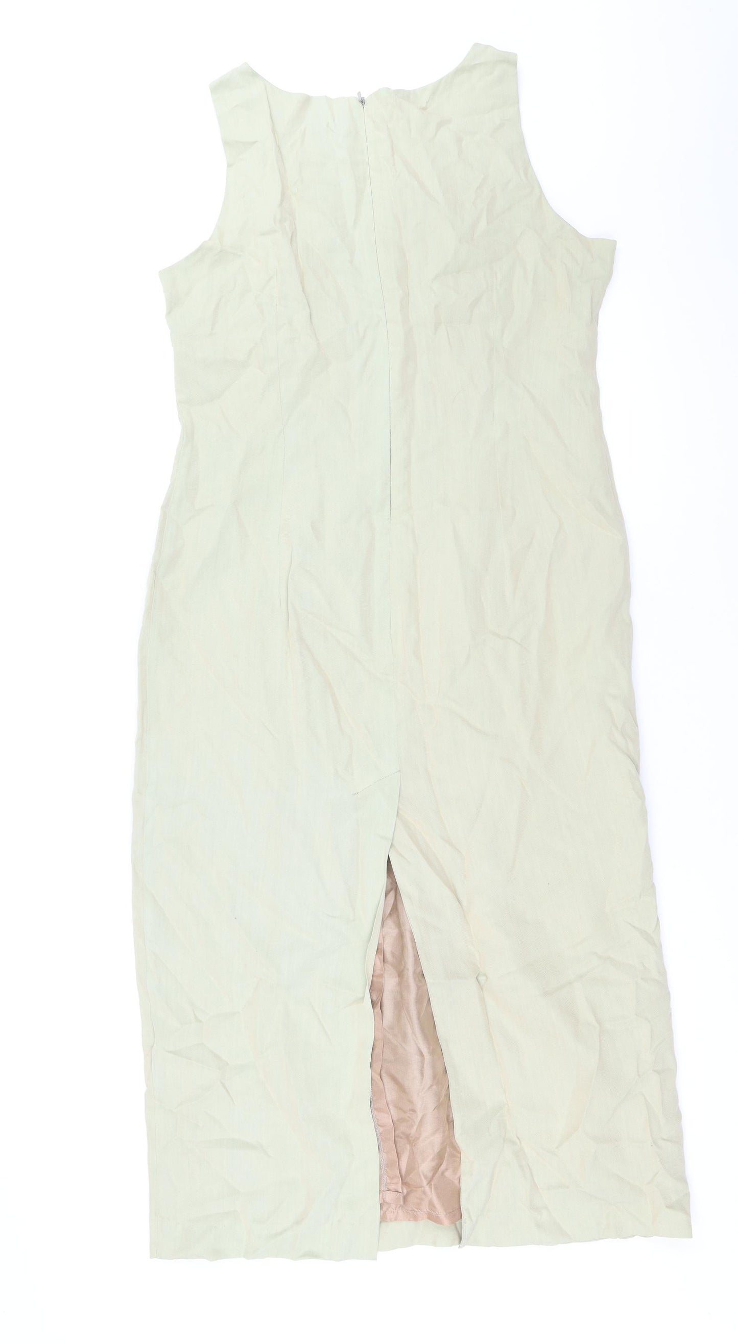 Principles Womens Beige Modal A-Line Size 14 Boat Neck Zip