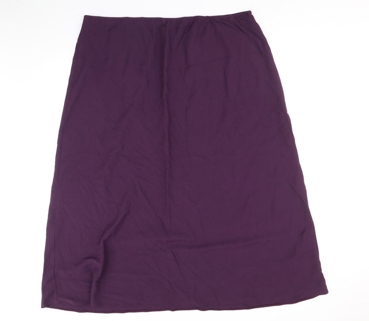 Agenda Womens Purple Viscose Straight & Pencil Skirt Size 26