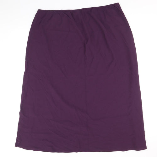 Agenda Womens Purple Viscose Straight & Pencil Skirt Size 26