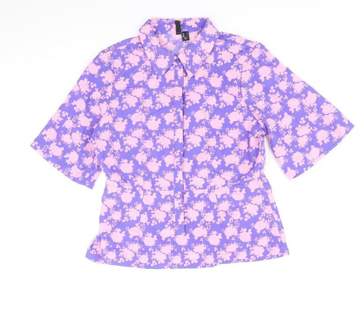 Vera Moda Womens Multicoloured Geometric Polyester Basic Button-Up Size S V-Neck