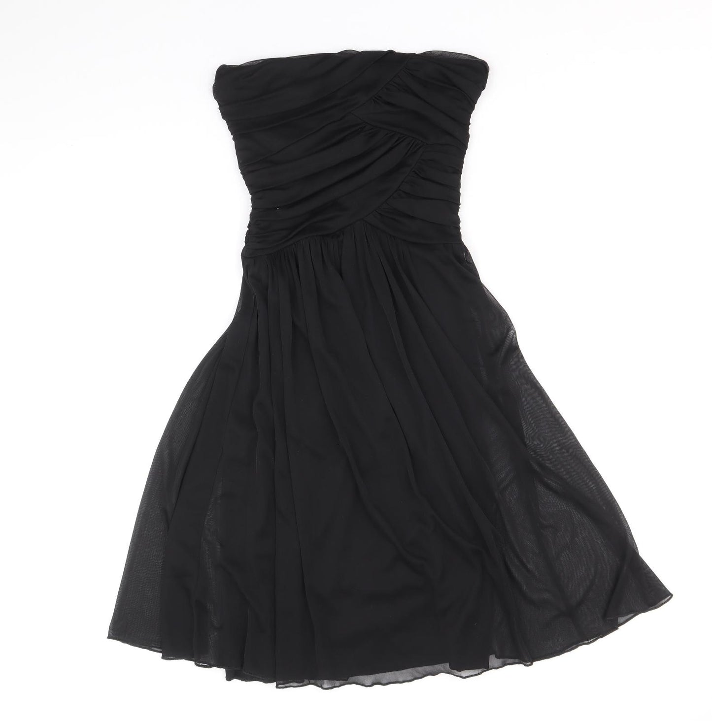 Topshop Womens Black Polyester Ball Gown Size 6 Off the Shoulder Pullover