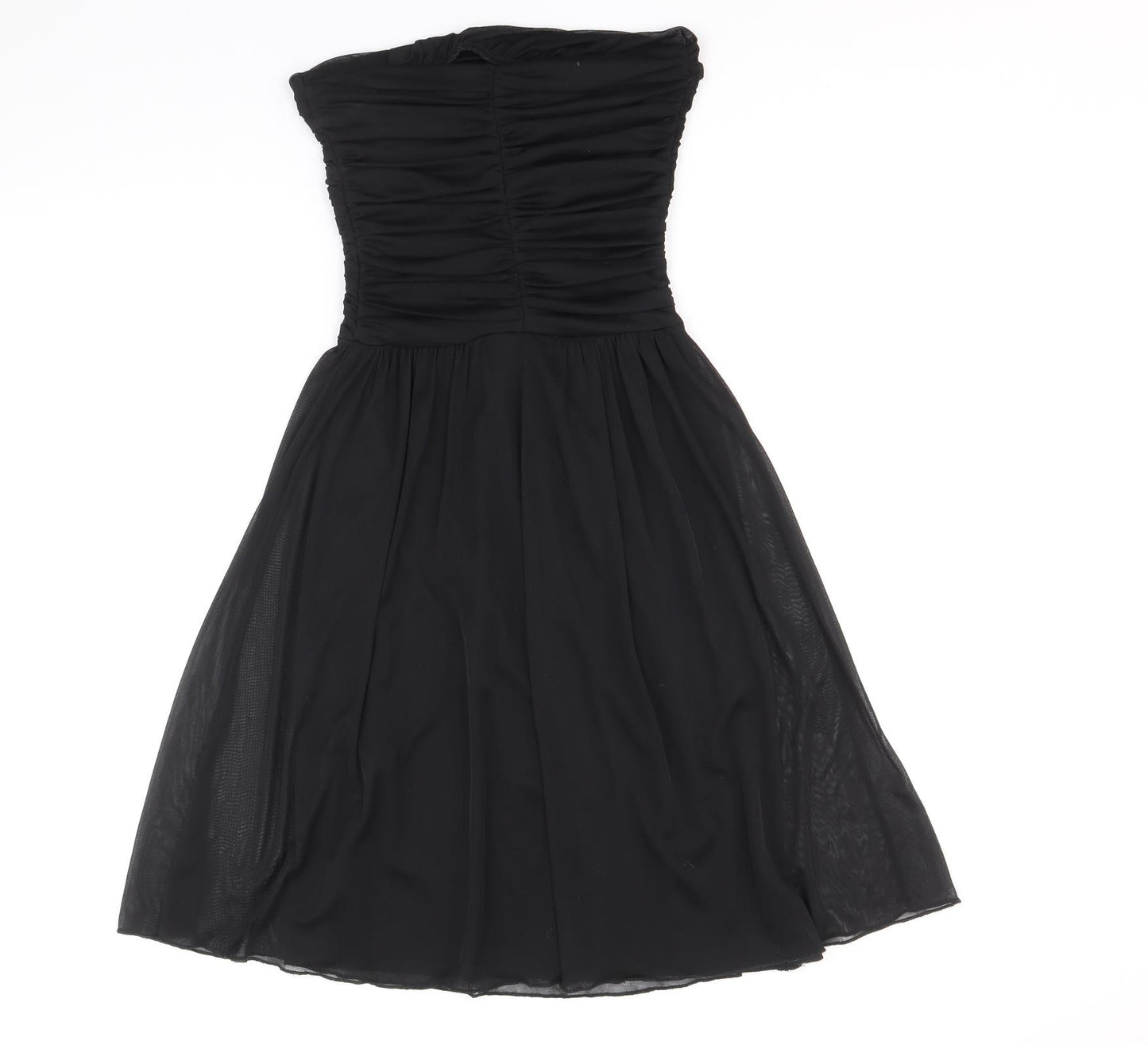 Topshop Womens Black Polyester Ball Gown Size 6 Off the Shoulder Pullover