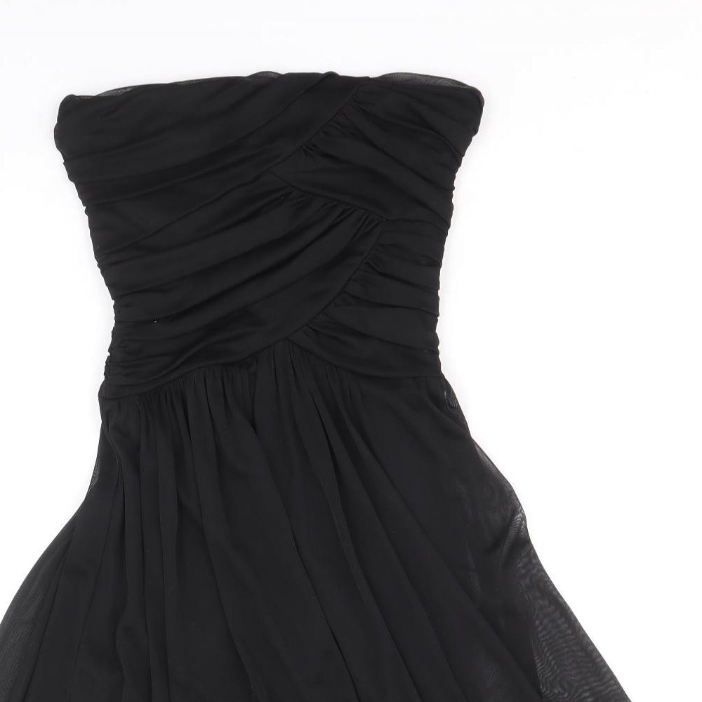 Topshop Womens Black Polyester Ball Gown Size 6 Off the Shoulder Pullover