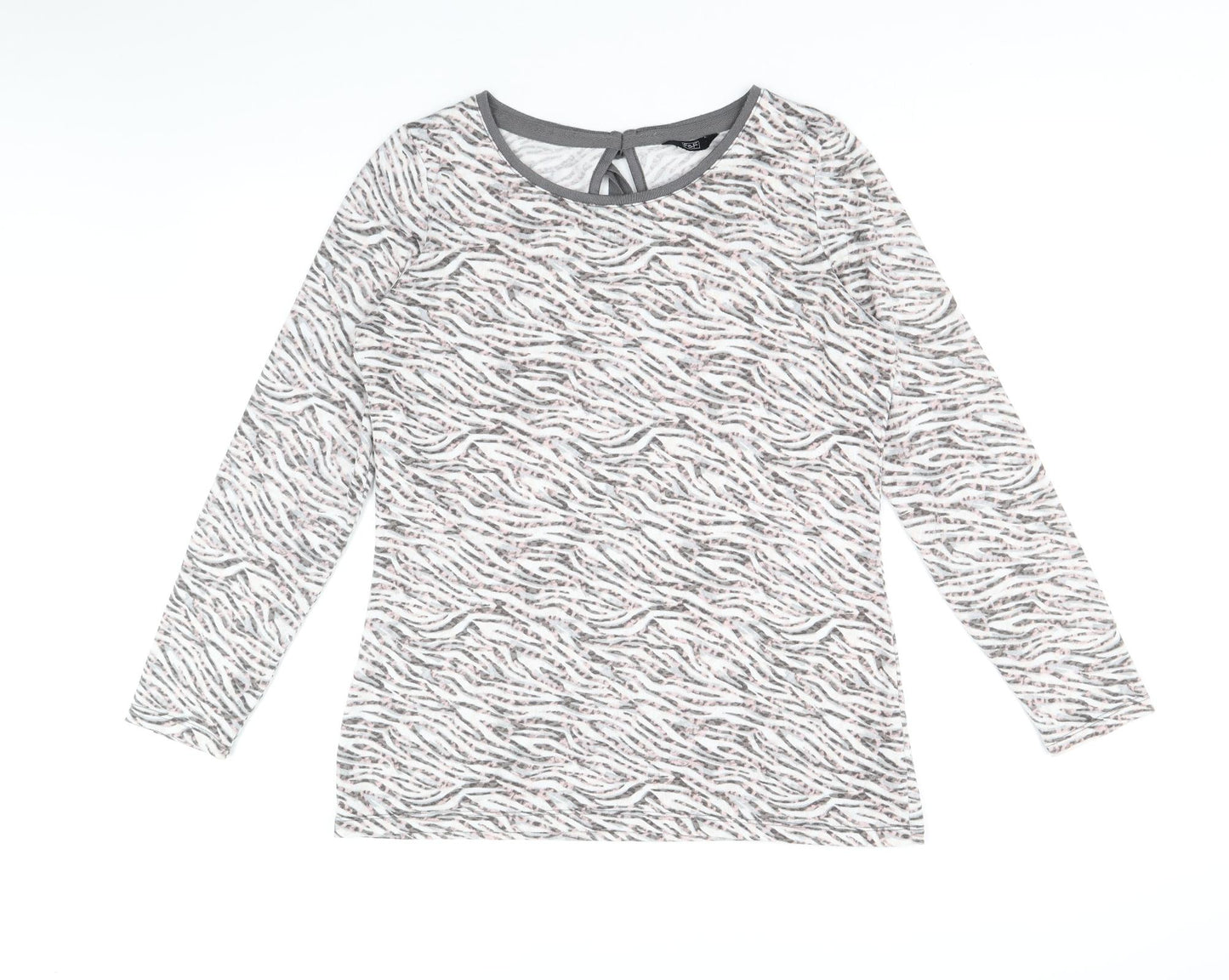 F&F Womens Multicoloured Round Neck Animal Print Polyester Pullover Jumper Size 14