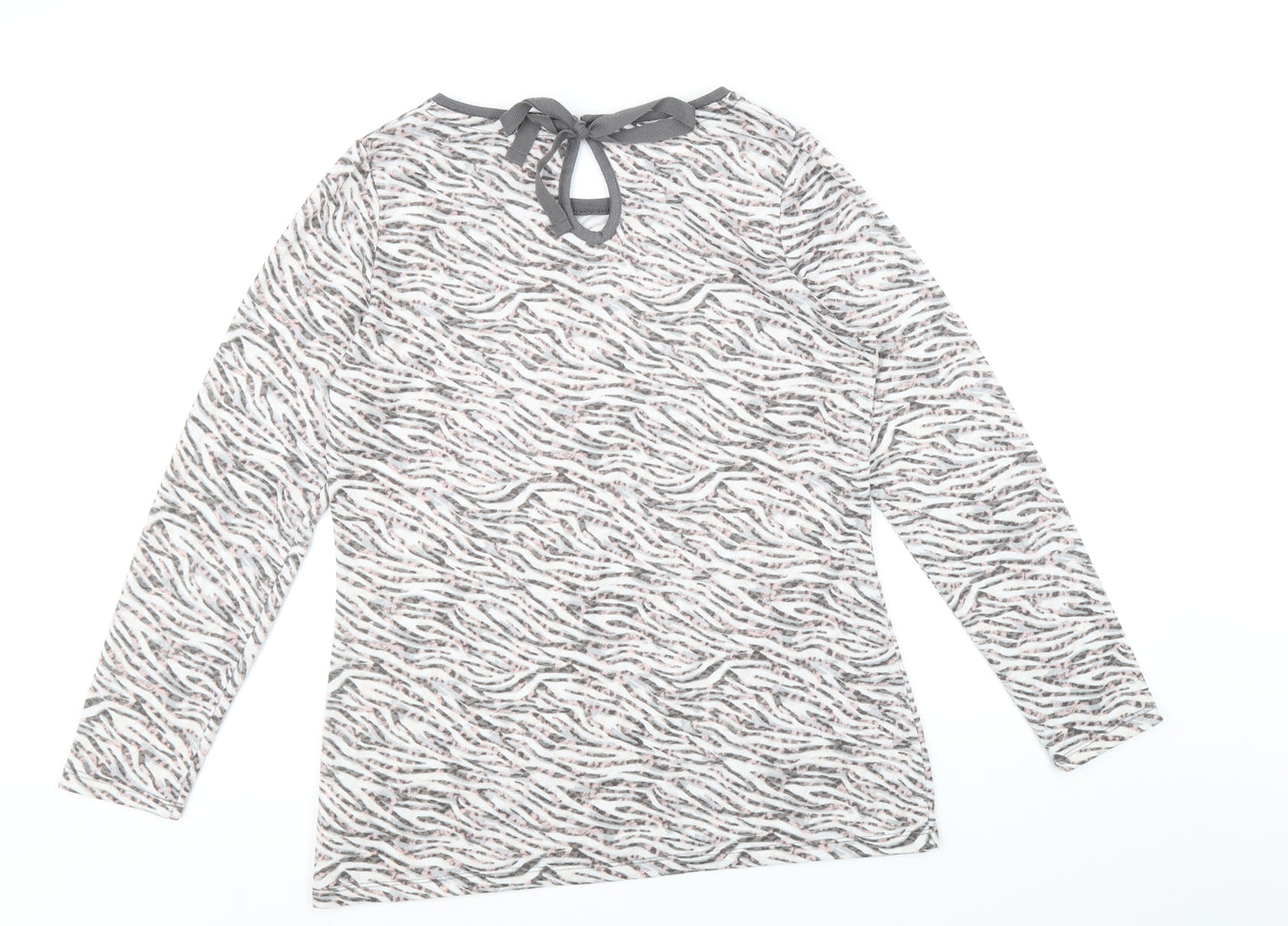 F&F Womens Multicoloured Round Neck Animal Print Polyester Pullover Jumper Size 14