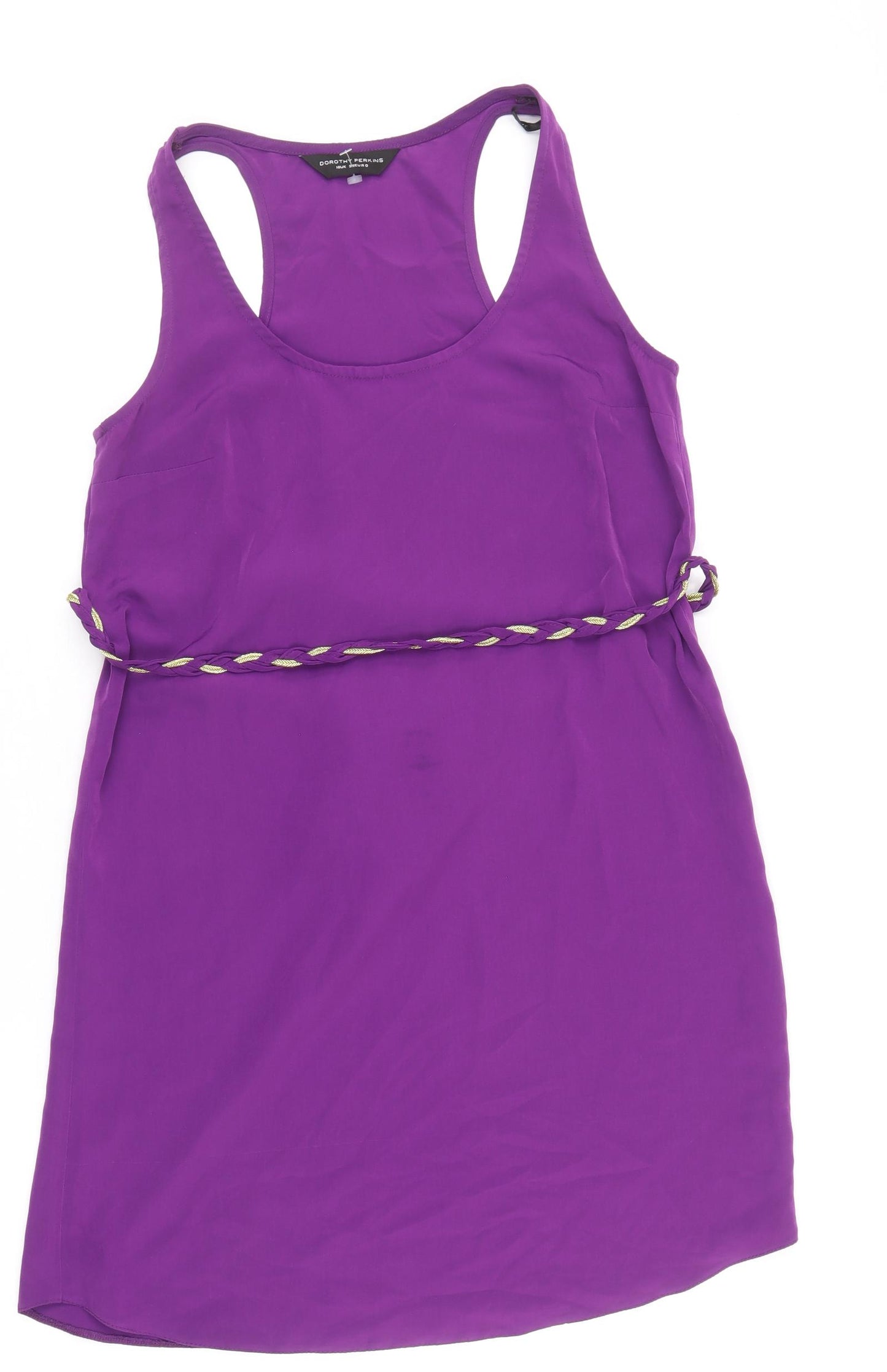 Dorothy Perkins Womens Purple Polyester A-Line Size 10 Scoop Neck Pullover