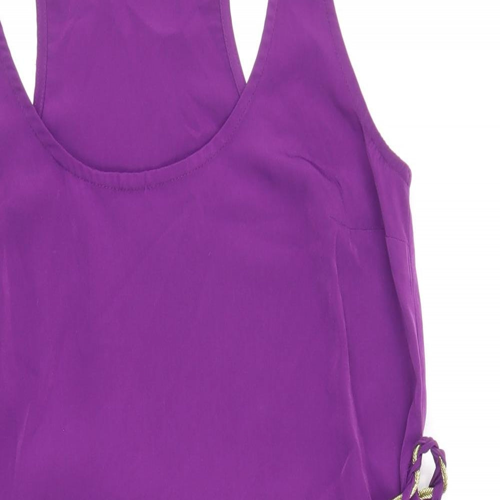 Dorothy Perkins Womens Purple Polyester A-Line Size 10 Scoop Neck Pullover