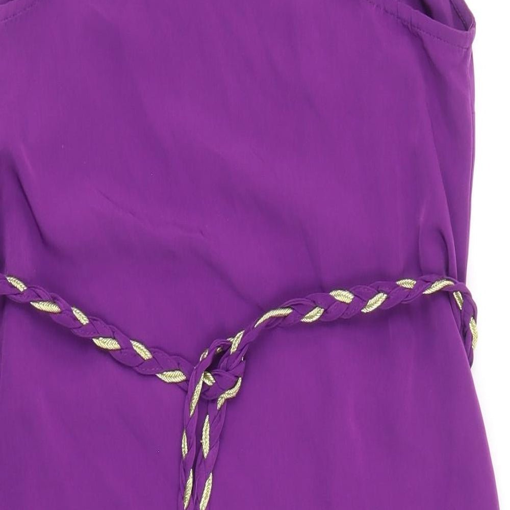 Dorothy Perkins Womens Purple Polyester A-Line Size 10 Scoop Neck Pullover