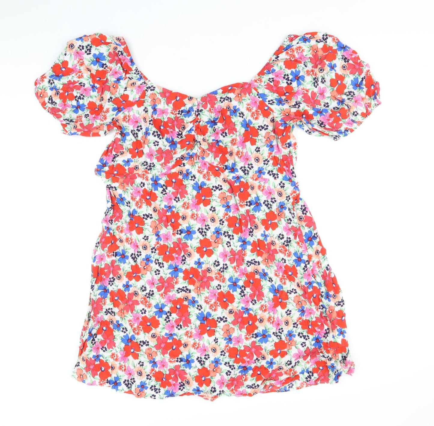 Papaya Womens Multicoloured Floral Viscose A-Line Size 16 Off the Shoulder Pullover