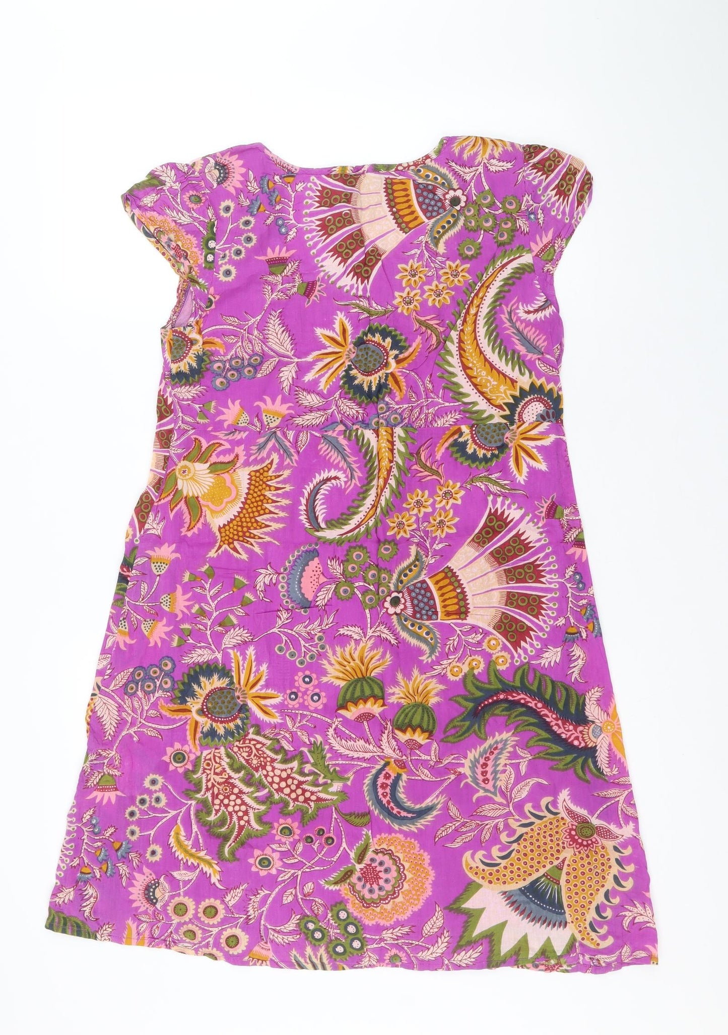 Nomads Womens Multicoloured Geometric 100% Cotton A-Line Size S Scoop Neck Pullover - Size S-M