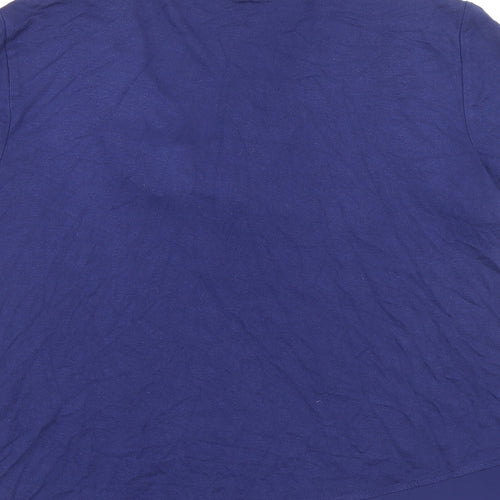 Marks and Spencer Womens Blue Polyester Basic T-Shirt Size 12 V-Neck