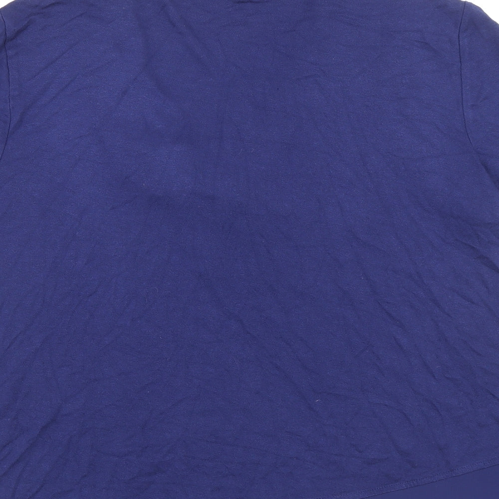 Marks and Spencer Womens Blue Polyester Basic T-Shirt Size 12 V-Neck