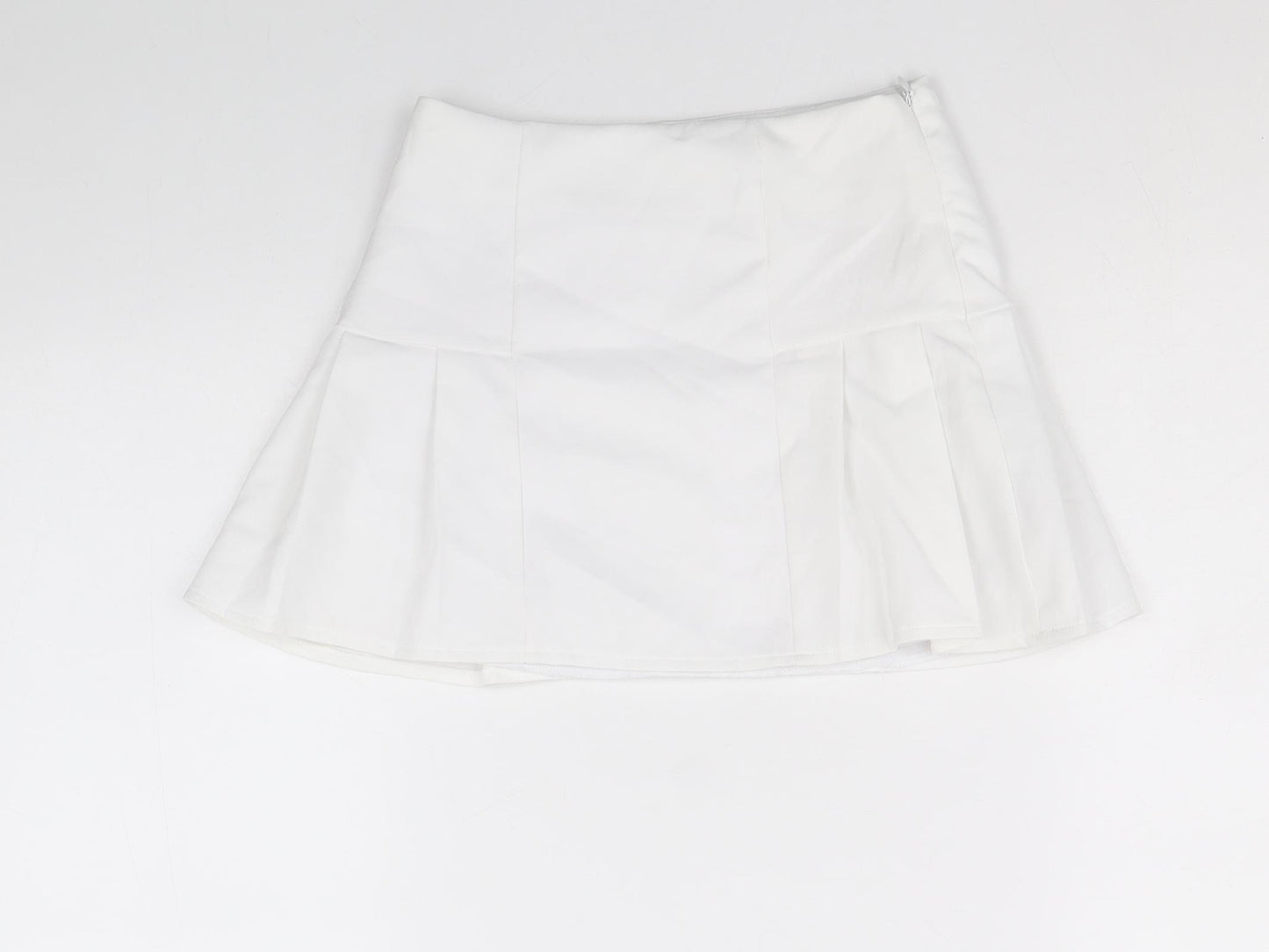 Primark Girls White Polyester Mini Skirt Size 7-8 Years Regular Zip