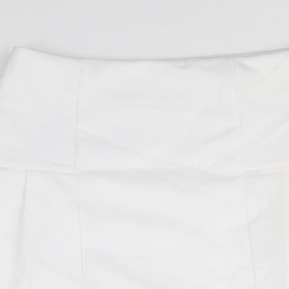 Primark Girls White Polyester Mini Skirt Size 7-8 Years Regular Zip
