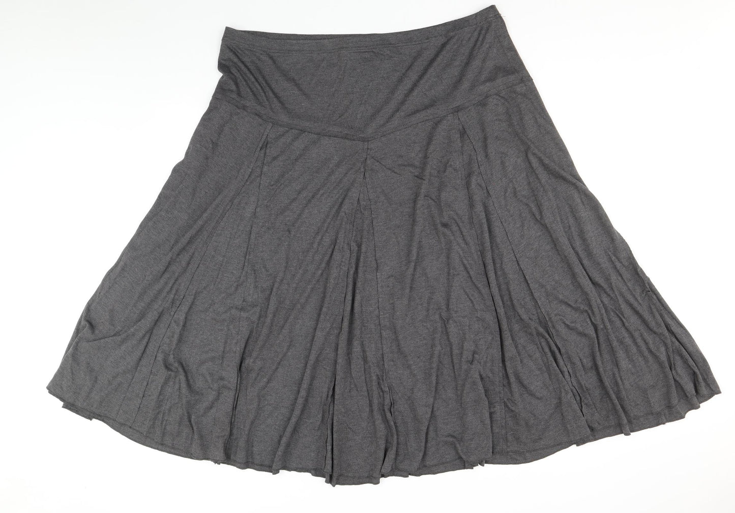 Casual Comfort Womens Grey Polyester Flare Skirt Size 26