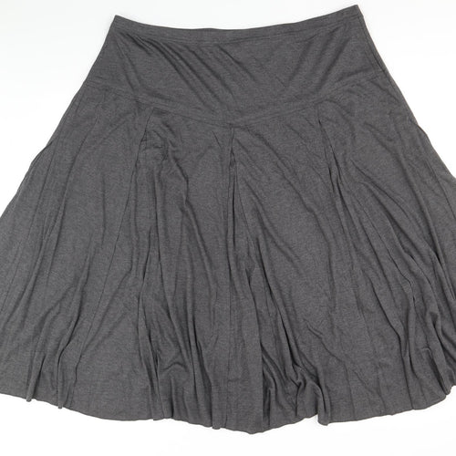 Casual Comfort Womens Grey Polyester Flare Skirt Size 26