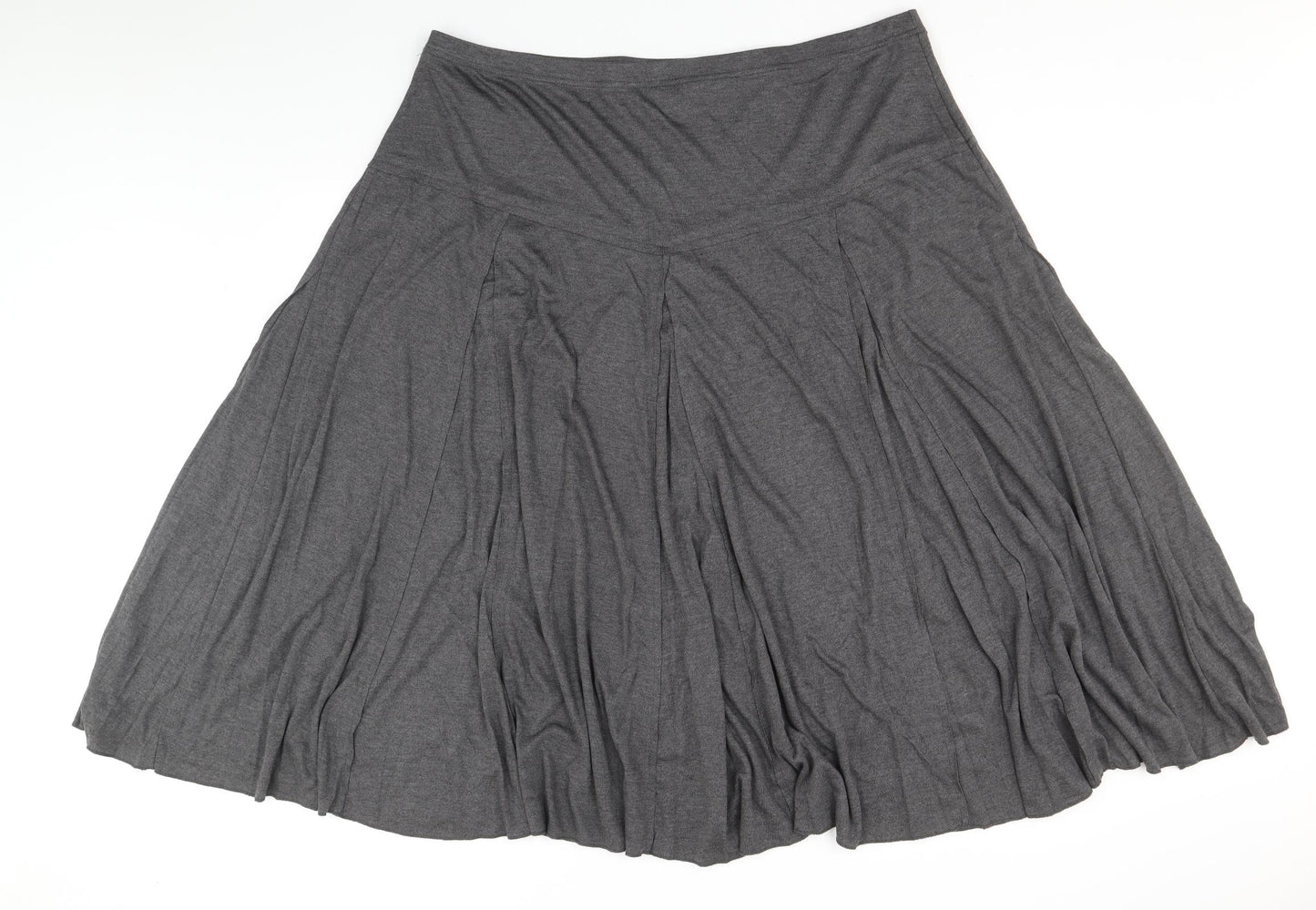 Casual Comfort Womens Grey Polyester Flare Skirt Size 26