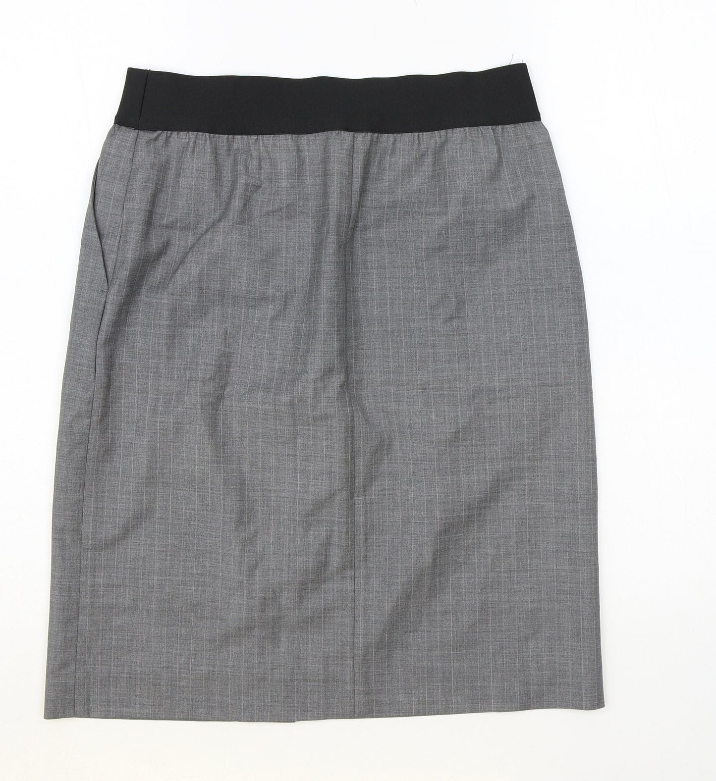 Preworn Womens Grey Polyester Straight & Pencil Skirt Size 10