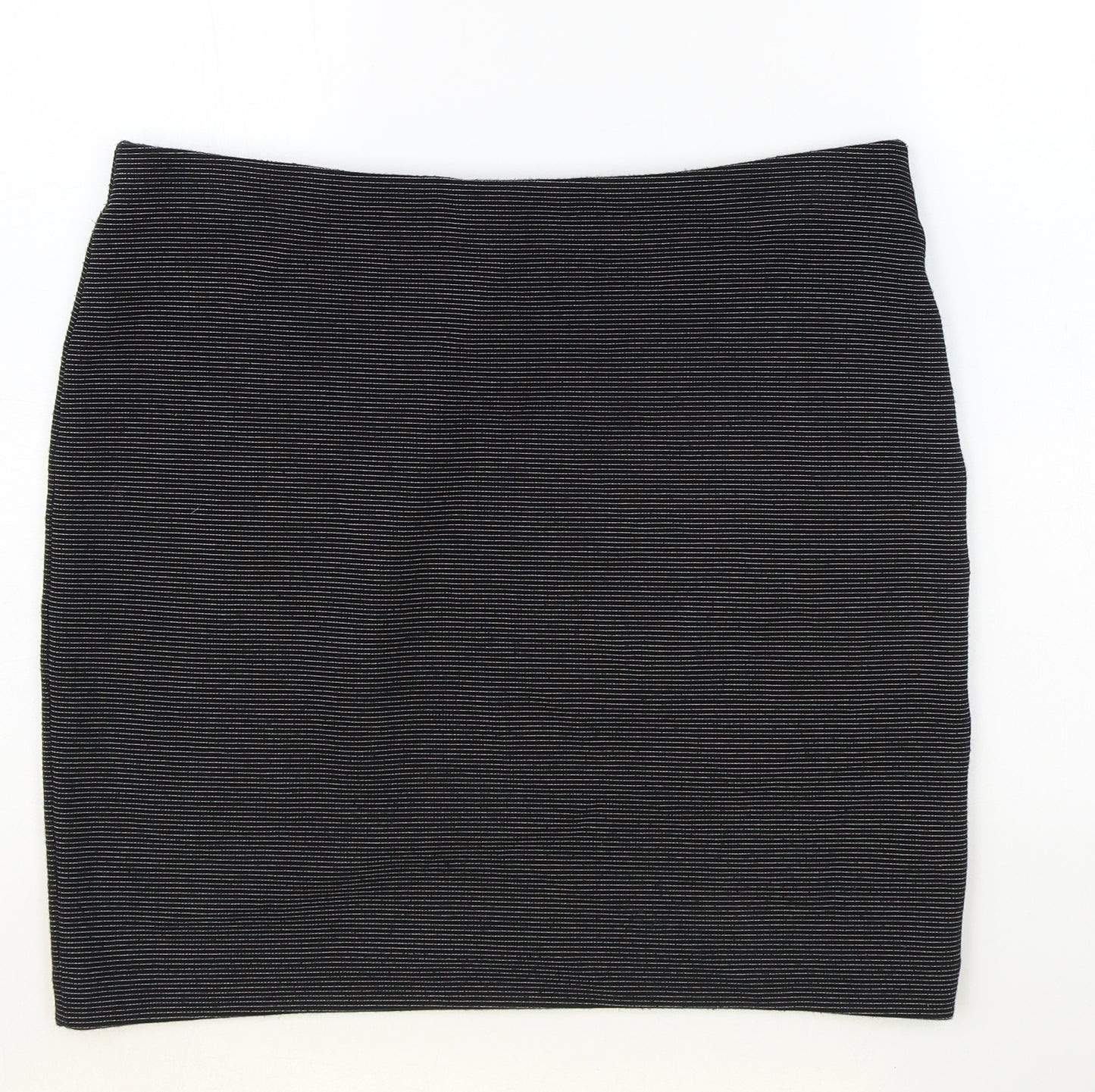 Preworn Womens Black Polyester Straight & Pencil Skirt Size 32 in